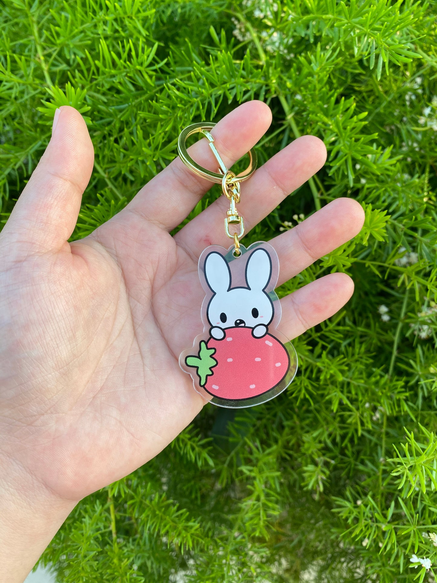 Memo & Strawberry Acrylic Keychain