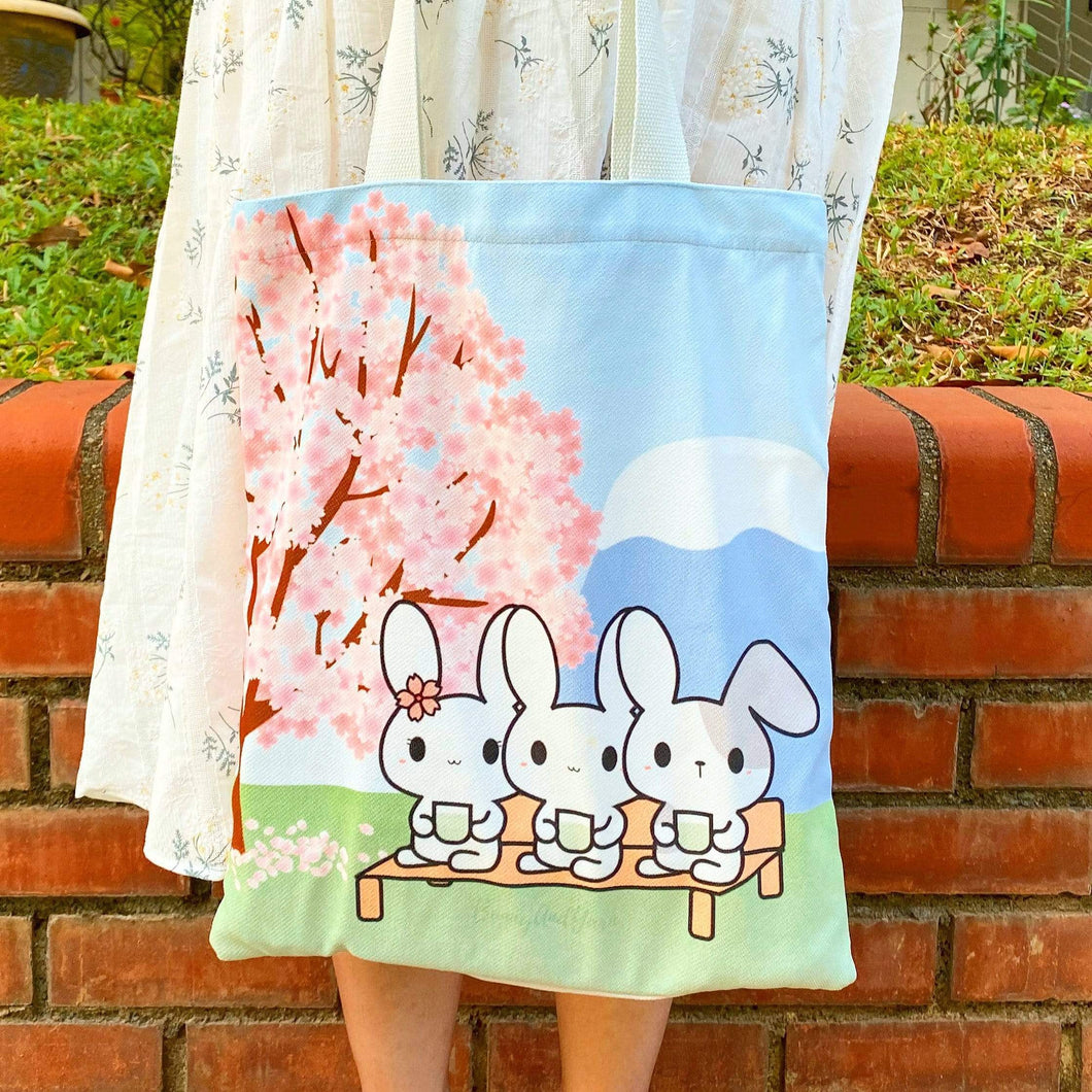 BunnyAndYarn Memo & Friends Sakura Viewing Tote Bag